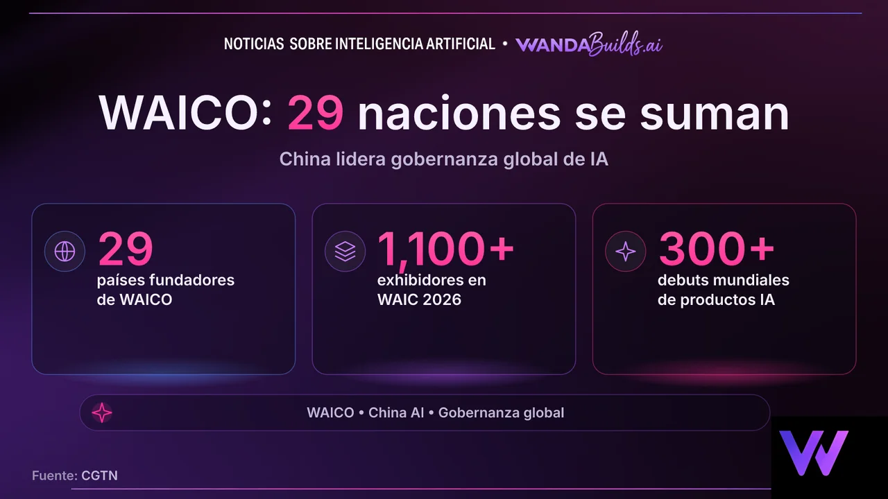 29 países firman el acuerdo fundacional de la Organización Mundial de Cooperación en IA (WAICO), con sede en Shanghái