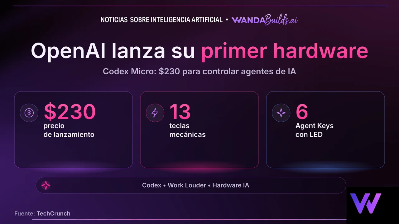 OpenAI lanza el Codex Micro, su primer producto de hardware: un teclado de $230 para controlar agentes de IA