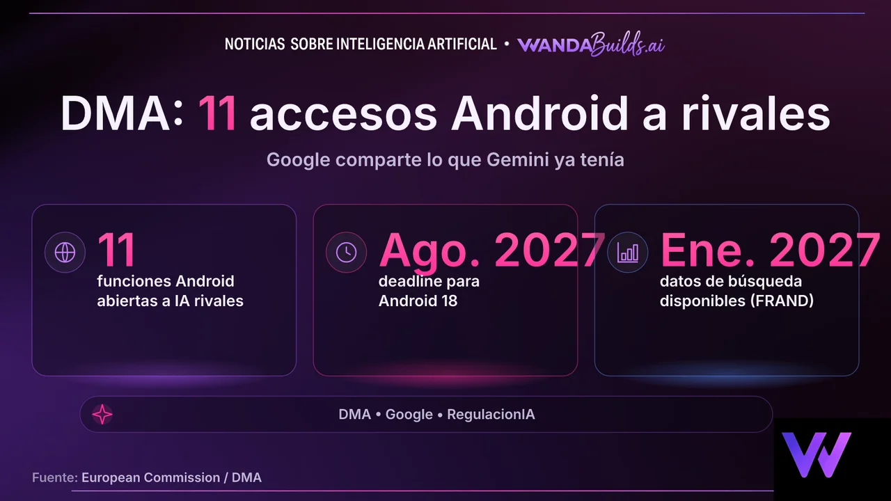 La UE obliga a Google a dar a los asistentes de IA rivales el mismo acceso de Android que reservaba para Gemini