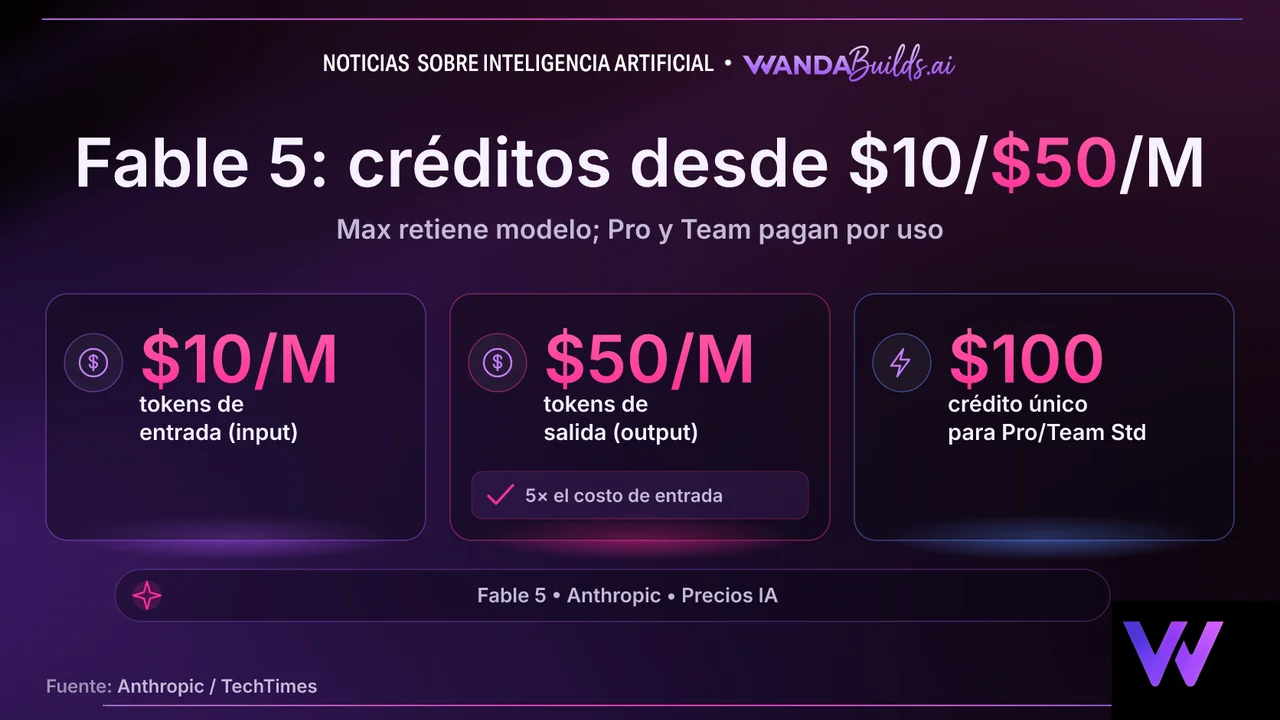 Anthropic convierte Fable 5 en pago por uso para Pro; Max lo retiene en suscripción