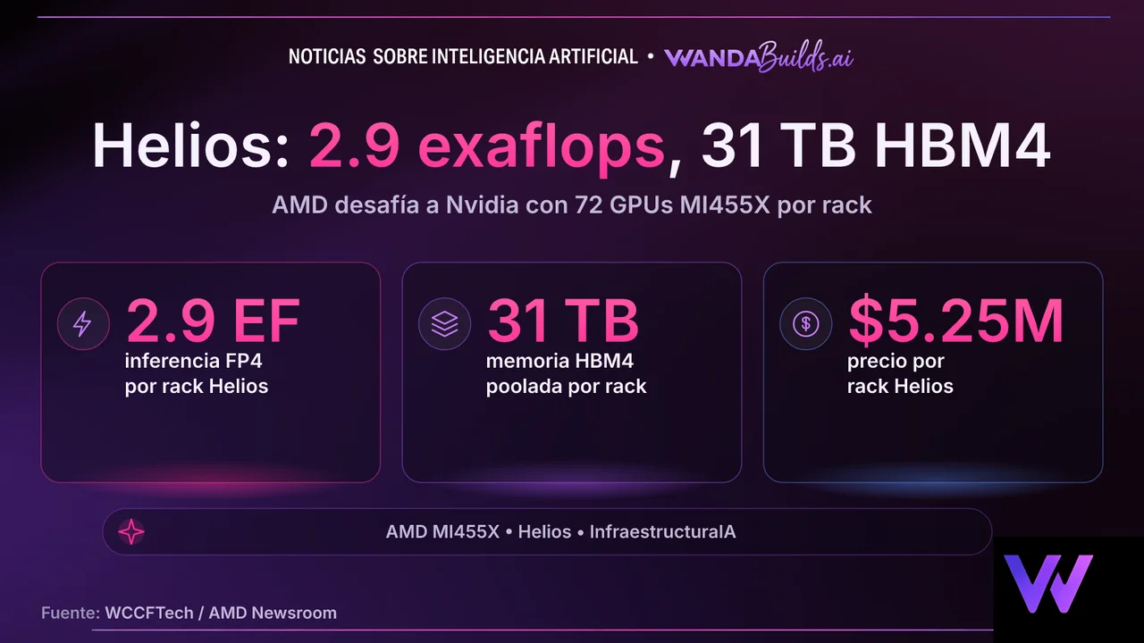 AMD Unveils Helios AI Rack With 72 MI455X GPUs and 2.9 Exaflops, Directly Challenging Nvidia