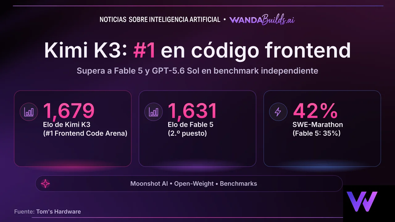 China's 2.8-Trillion-Parameter Kimi K3 Beats Claude Fable 5 in Frontend Code Arena Benchmark