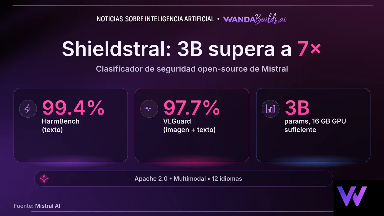 Mistral publica Shieldstral, un clasificador de seguridad de 3B parámetros con código abierto