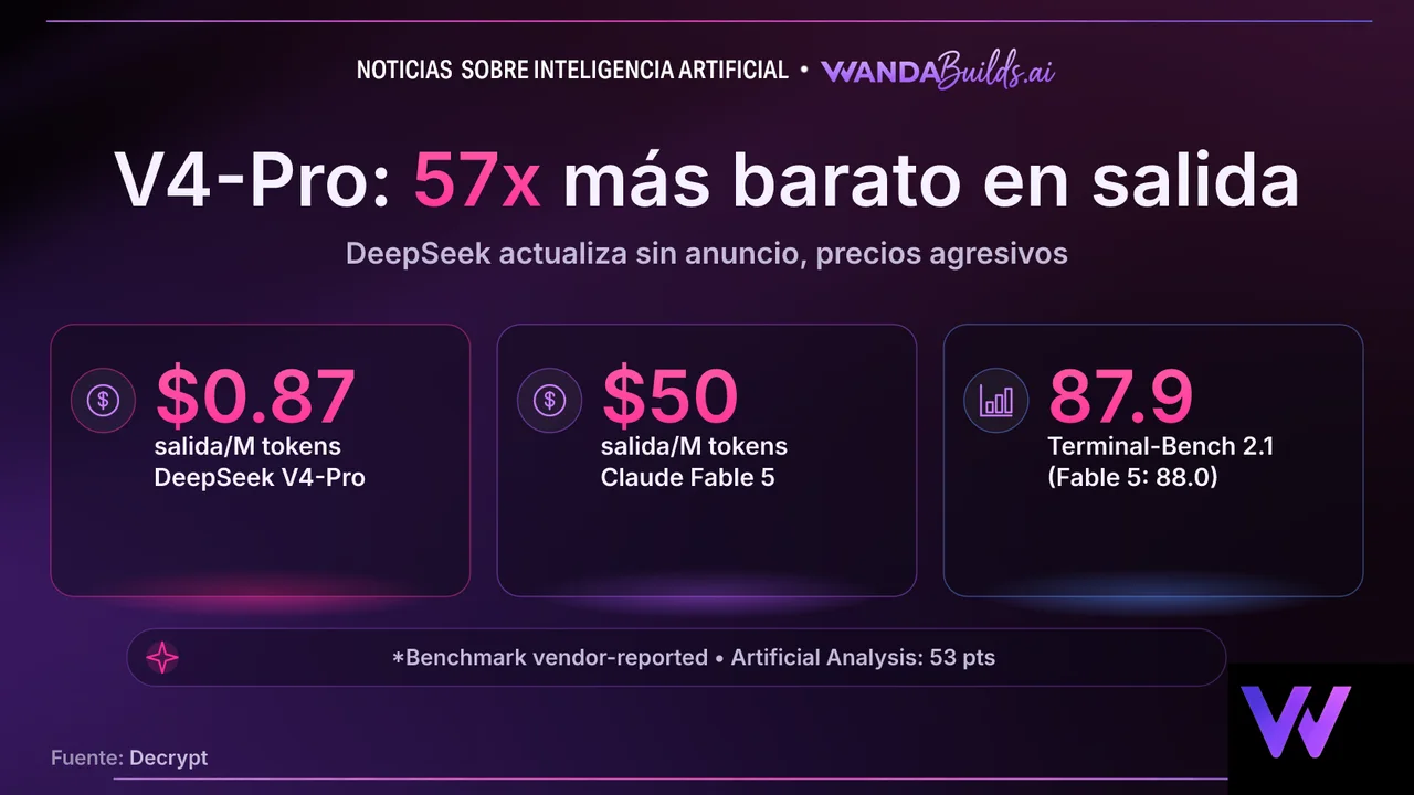 DeepSeek lanza V4-Pro-0813 sin comunicado con precio de salida 57 veces menor que Claude Fable 5