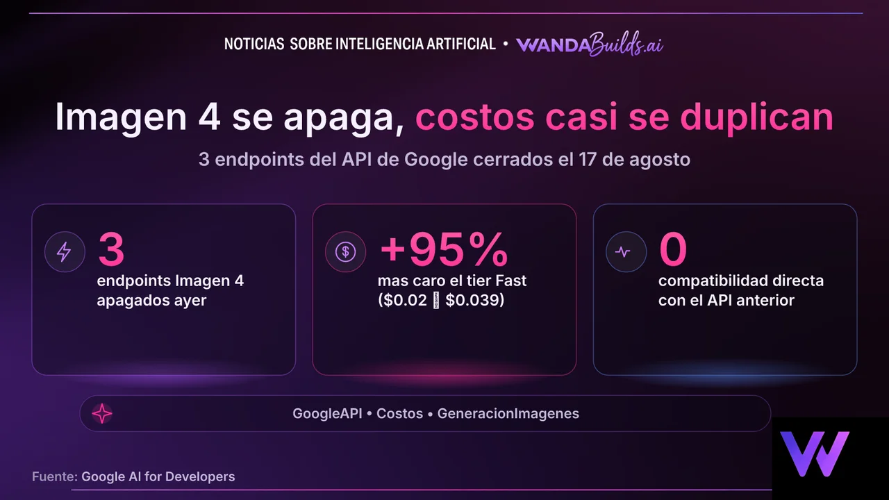 Google cierra el API de Imagen 4 y los costos de generación de imágenes suben hasta un 95%